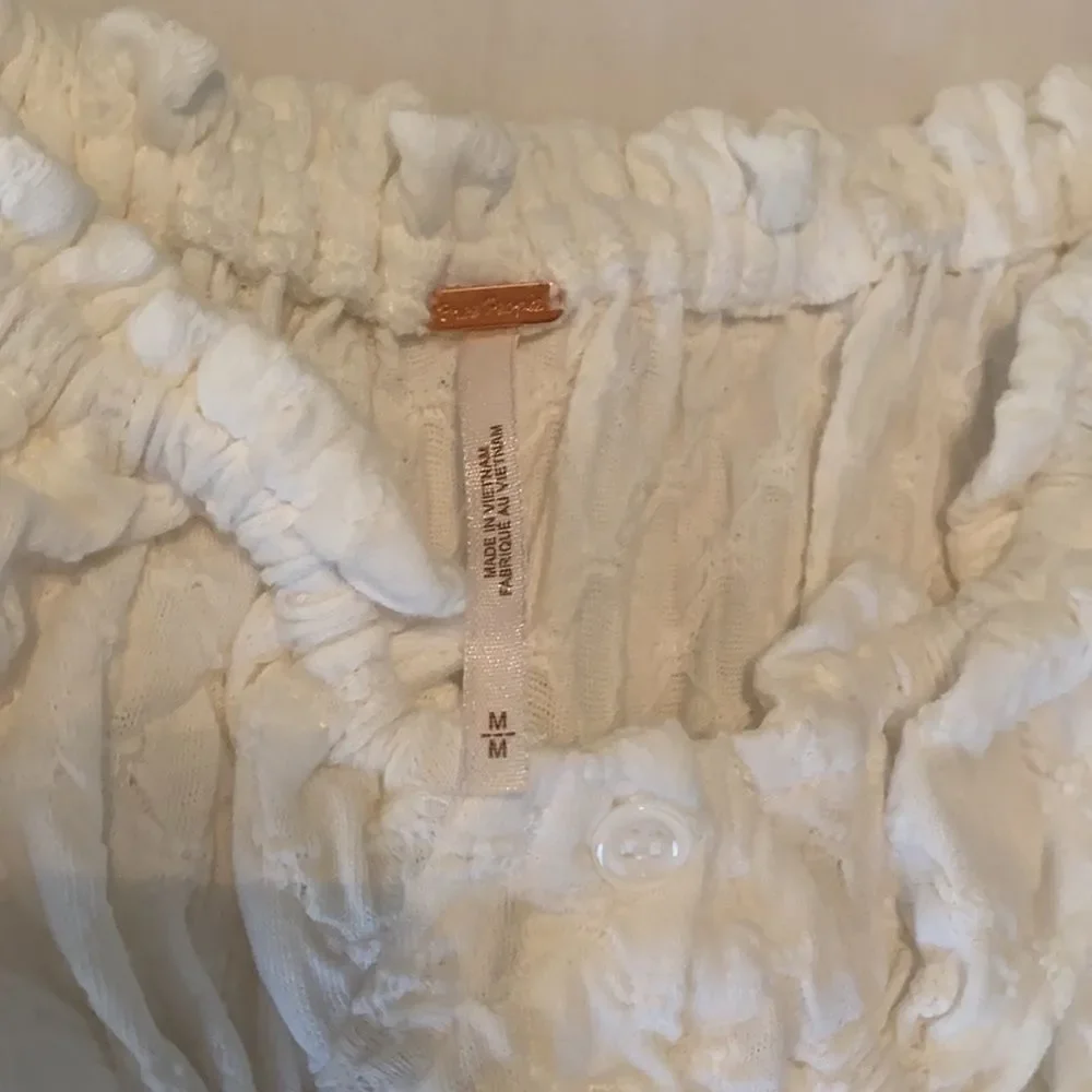 NWT Free People Ladybug Long Sleeve Top in White Size M